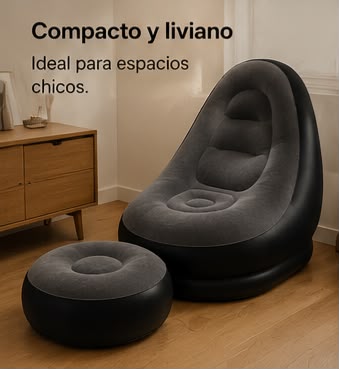 Sillon Inflable con apoya pies premium