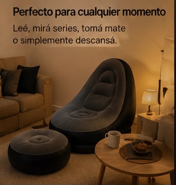 Sillon Inflable con apoya pies premium